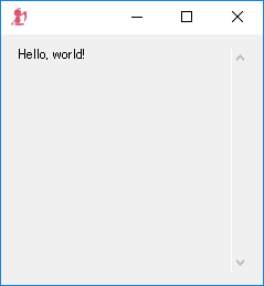 "Hello, world!" In Window